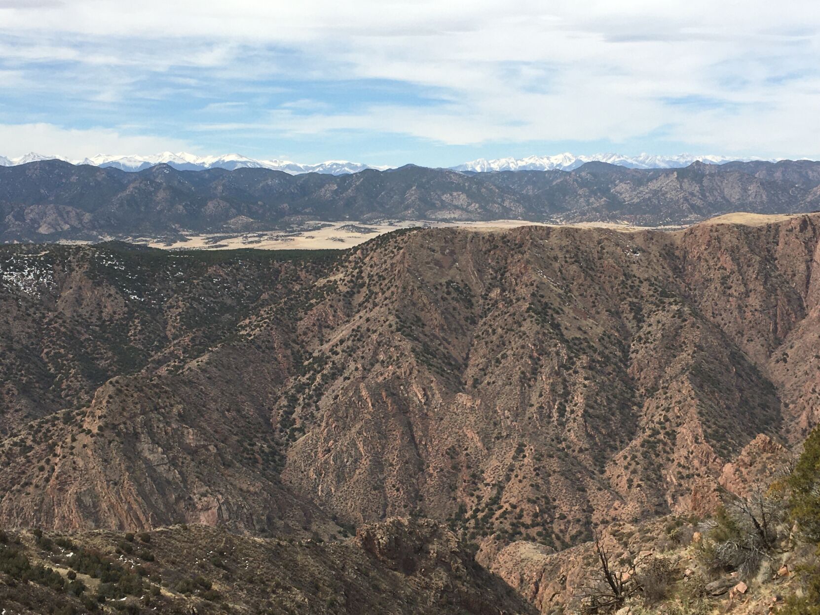 beautiful views west of the Royal Gorge cliffs, the Dawson Mountains and the Sangre de Cristo range.JPG